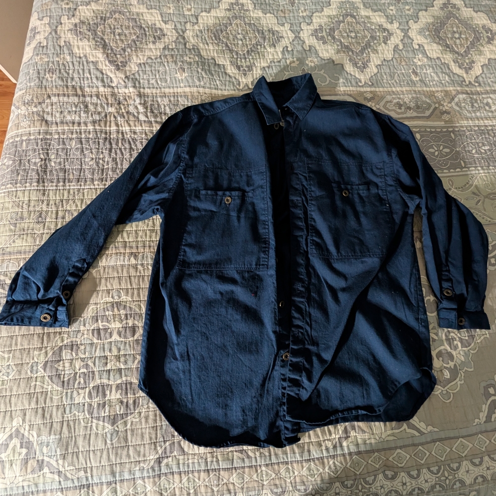 Dark Blue Button-Up Shirt